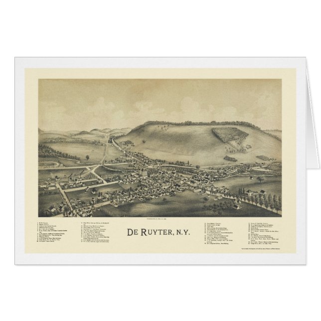 De Ruyter, NY panoramische Karte - 1892 (Vorderseite (Horizontal))