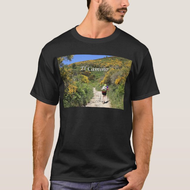 De Santiago de Compostela, Spanien, Spur EL Camino T-Shirt (Vorderseite)