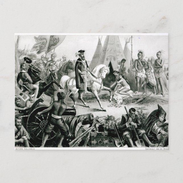 De Soto Entdeckung des Mississippi Postkarte (Vorderseite)