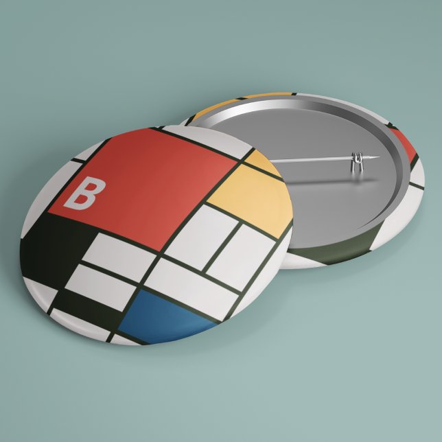 De Stijl Inspirierte Monogramm der farbigen Primär Button (Von Creator hochgeladen)