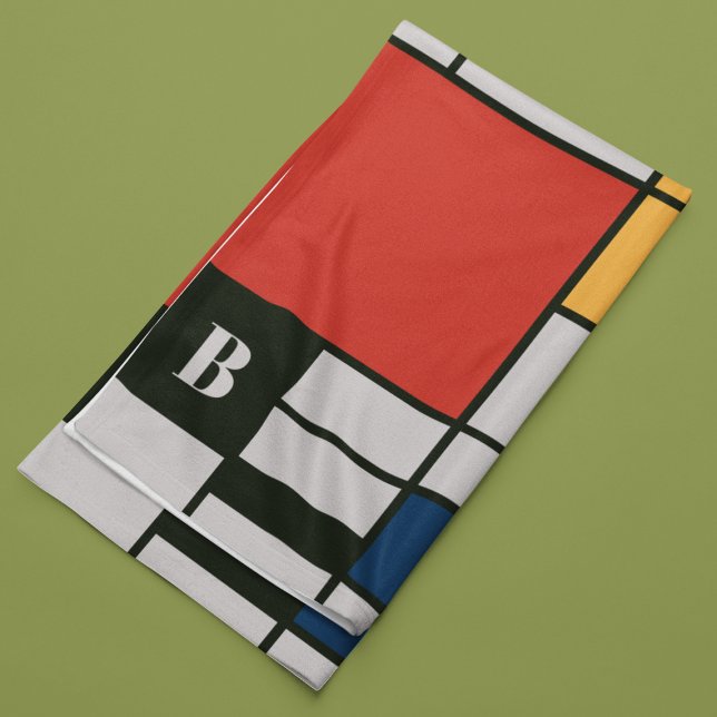 De Stijl Inspirierte Monogramm der farbigen Primär Fleecedecke (Von Creator hochgeladen)