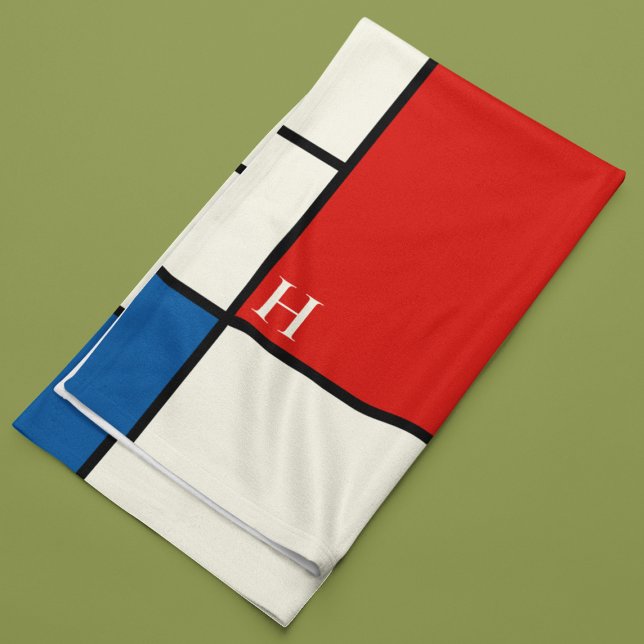 De Stijl Inspirierte Monogramm der farbigen Primär Fleecedecke (Von Creator hochgeladen)