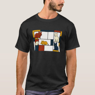 De Stijl Kunst inspirierte Katzenillustration - Lu T-Shirt