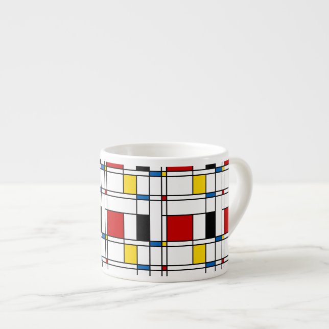 De Stijl-Muster Espressotasse (Vorderseite Rechts)
