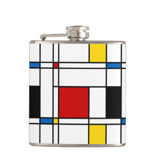De Stijl-Muster Flachmann