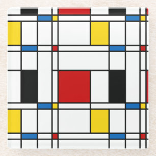 De Stijl-Muster Glasuntersetzer
