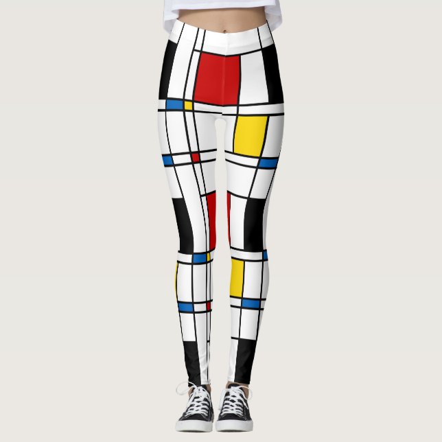 De Stijl-Muster Leggings (Vorderseite)