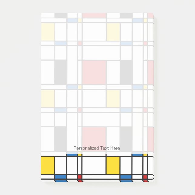 De Stijl-Muster Post-it Klebezettel (Vorderseite)