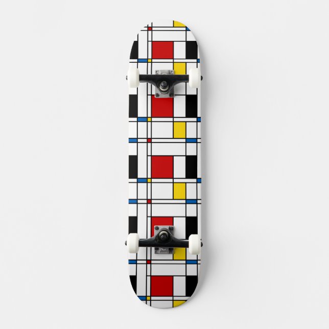 De Stijl-Muster Skateboard (Vorderseite)