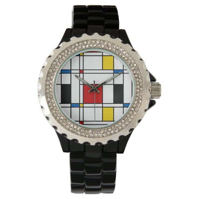 De Stijl Pattern Armbanduhr (Vorderseite)
