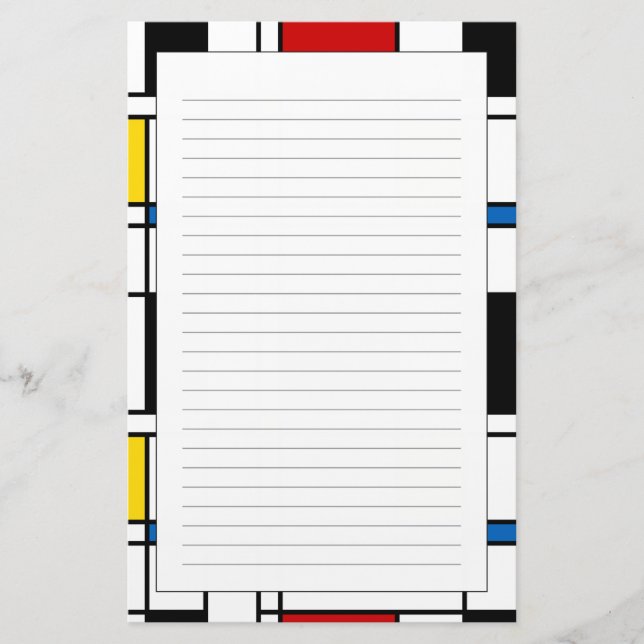 De Stijl Pattern Briefpapier (Vorderseite)