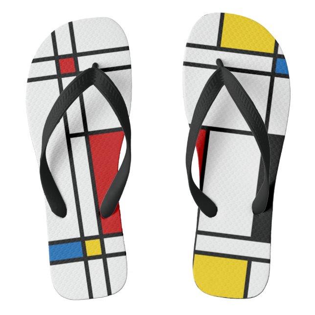 De Stijl Pattern Flip Flops (Fußbett)
