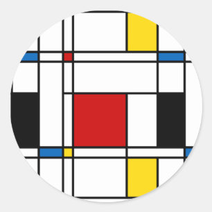 De Stijl Pattern Runder Aufkleber