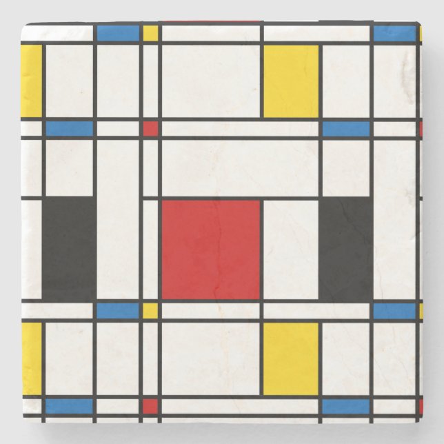 De Stijl Pattern Steinuntersetzer (Vorderseite)