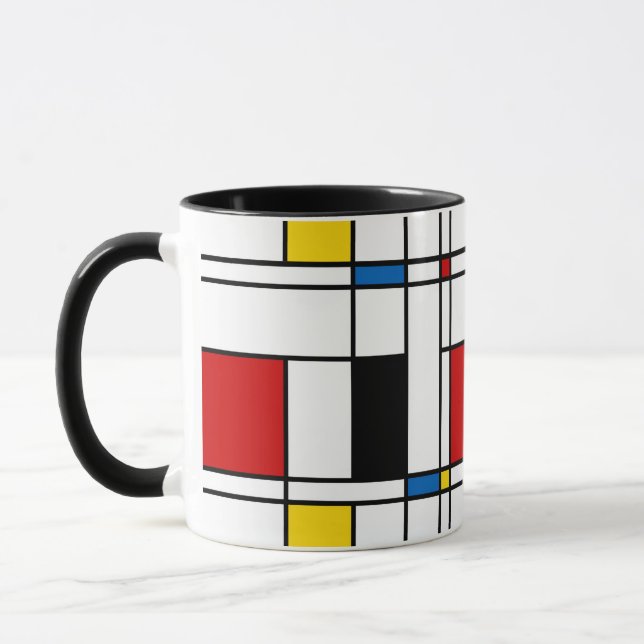 De Stijl Pattern Tasse (Links)