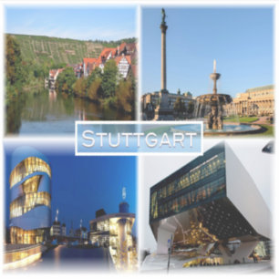 DE Stuttgart - Fluss Neckar - Schlossplatz - Aufkleber
