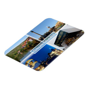 DE Stuttgart - Fluss Neckar - Schlossplatz - Magnet