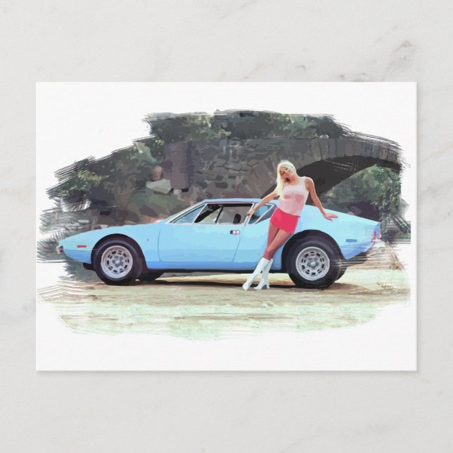 De Tomaso Pantera Oldtimer Postkarte (Vorderseite)