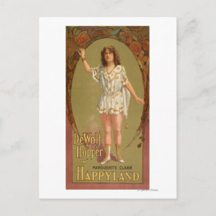 De Wolf Hopper in Happyland Theater Poster Postkarte