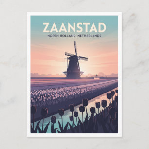 De Zaanse Schans Tulpenfelder Zaandam Niederlande Postkarte