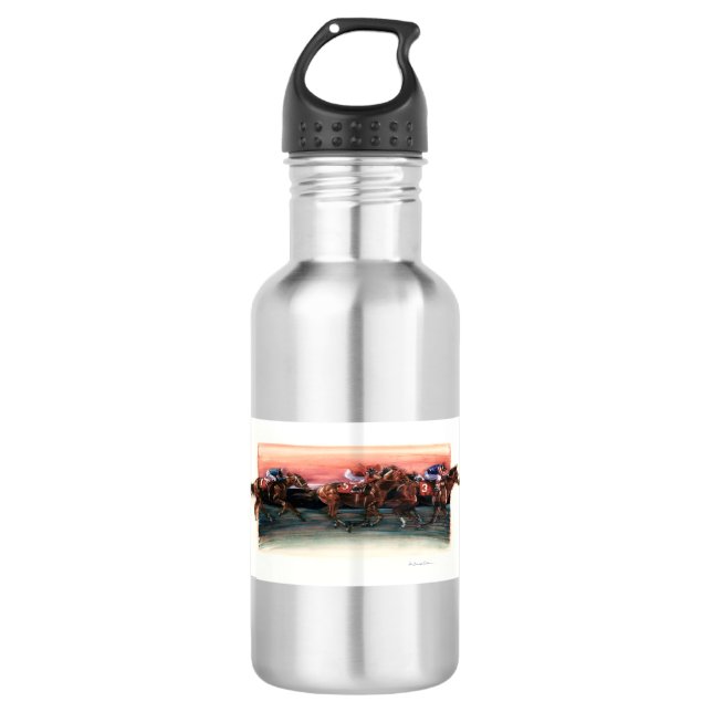DEA25 Pferd Race.tif Edelstahlflasche (Vorderseite)