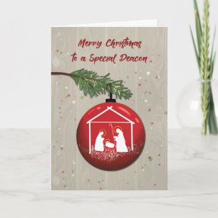 Deacon Christmas Ornament mit Manger Karte