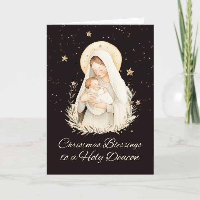 Deacon Christmas Segnungen Madonna und Kind Karte (Vorderseite)