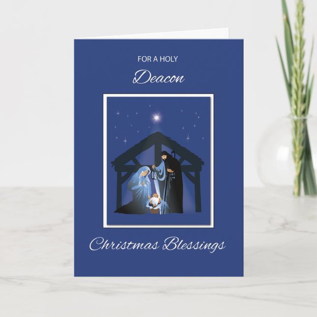 Deacon Christmas Sessings Manger on Blue Karte (Vorderseite)