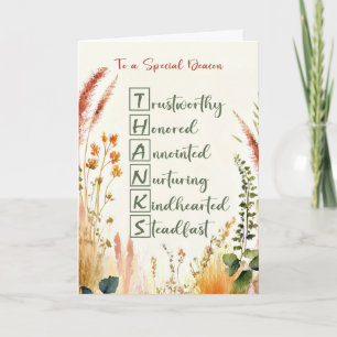 Deacon Clergy Appreciation Day Dank an Worte Karte