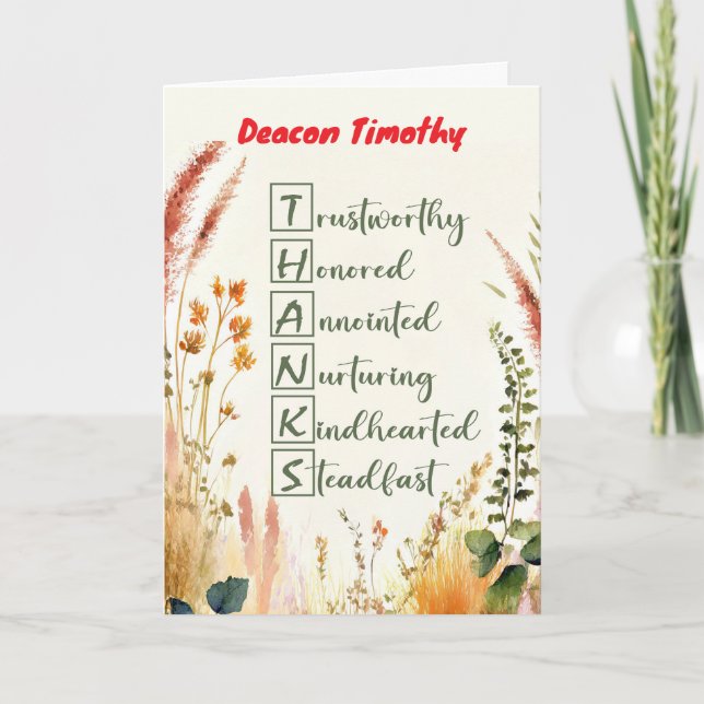 Deacon Clergy Appreciation Day Individuelle Name D Karte (Vorderseite)