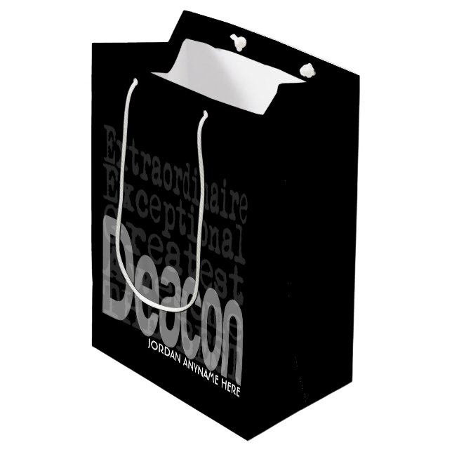 Deacon Extraordinaire CUSTOM Mittlere Geschenktüte (Vorderseite Schrägansicht)