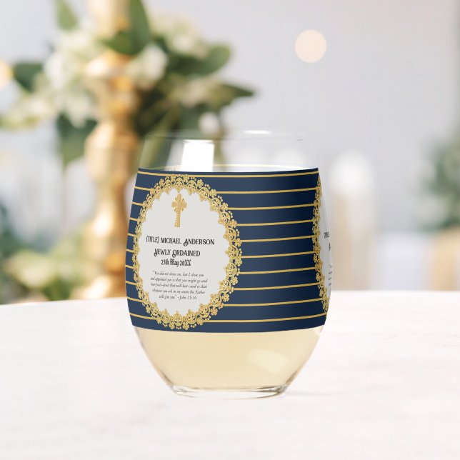 DEACON neu Ordinierte Verse-Geschenkidee Weinglas Ohne Stiel (Insitu (Hochzeit))