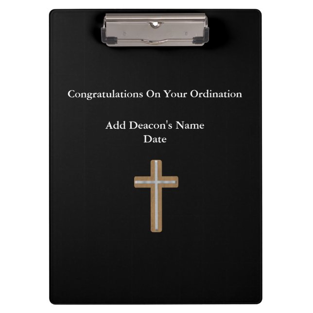 Deacon Ordised Ordination Gift Gedenk Klemmbrett (Vorderseite)