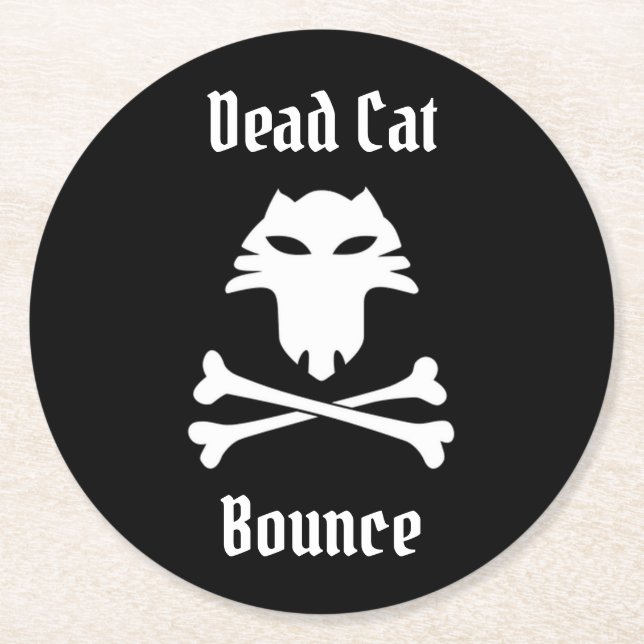 Dead Cat Bounce Runder Pappuntersetzer (Vorderseite)