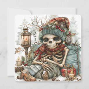 Dead Cosy - Winter Skeleton Vibes" Feiertagskarte