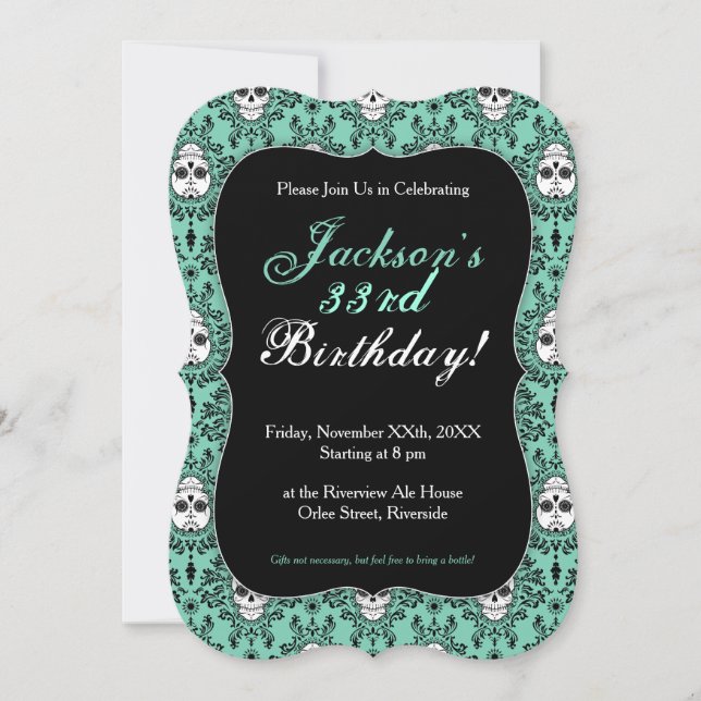 Dead Damask - Spezielle Einladungen für den Zucker (Vorderseite)