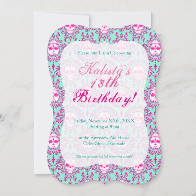 Dead Damask - Spezielle Einladungen für den Zucker (Vorderseite)