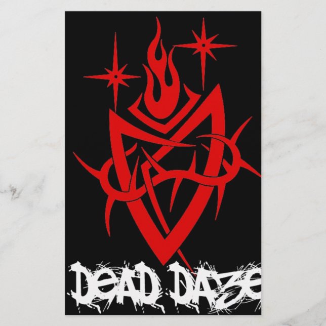 Dead Daze Tribal Heart Briefpapier (Vorderseite)