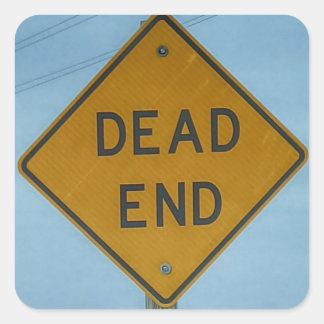 Dead End Sign Quadratischer Aufkleber
