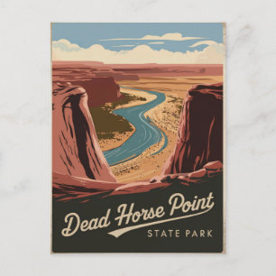 Dead Horse Point Staat Park Vintag Postkarte
