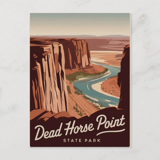 Dead Horse Point Staat Park Vintag Postkarte (Vorderseite)