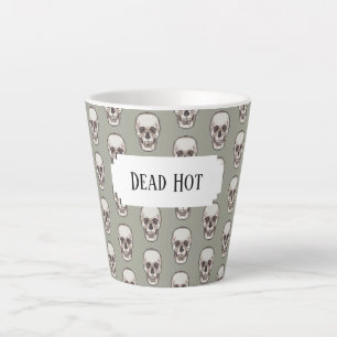 Dead Hot Pixel Art Gothic Spooky Skull Muster Milchtasse