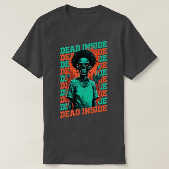 Dead Inside Afro Zombie T-Shirt (Design vorne)