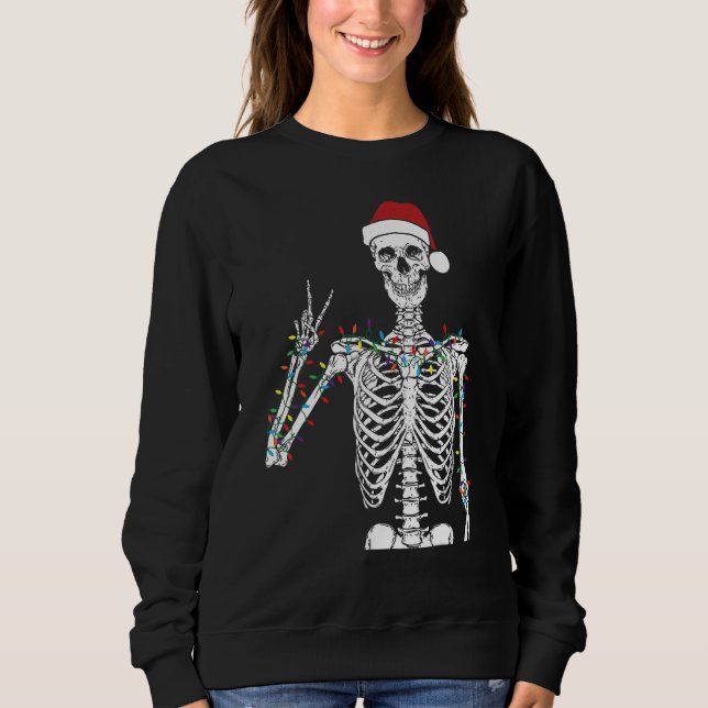 Dead-Inside But Jolly AF Skeleton Christmas Funny  Sweatshirt (Vorderseite)