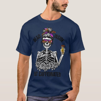 Dead Inside Caffeineinate Gefärbte Krawatte Leopar T-Shirt