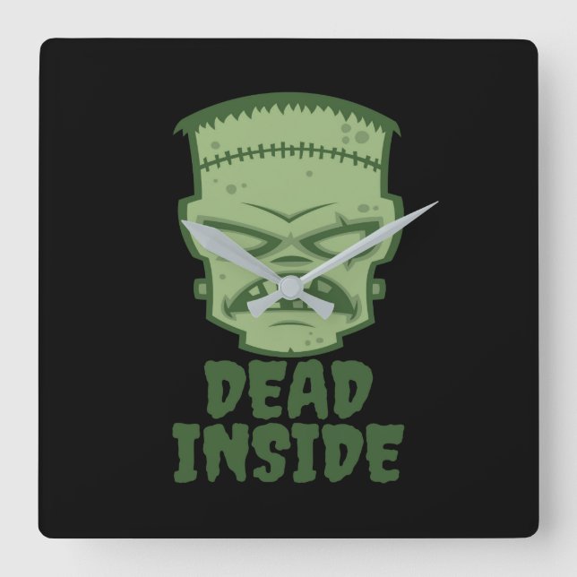 Dead Inside Frankenstein Monster Quadratische Wanduhr (Vorderseite)