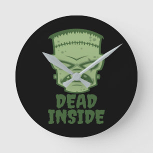 Dead Inside Frankenstein Monster Runde Wanduhr