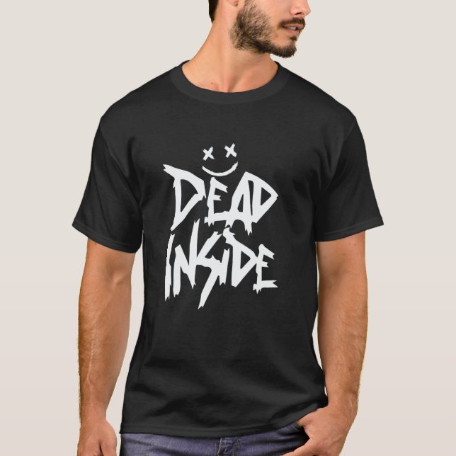 Dead Inside Ironic Skeleton Ghost Dark Sunshine Kn T-Shirt (Vorderseite)