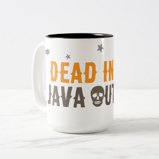 Dead Inside Java Außenbereich - Minimalistischer K Zweifarbige Tasse (Vorderseite Links)