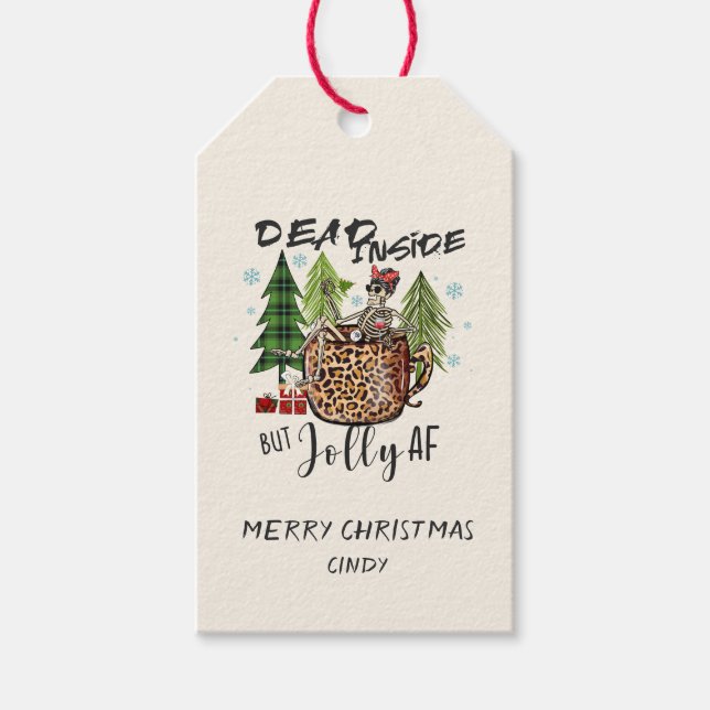 Dead Inside Jolly AF Funny Christmas Geschenkanhänger (Vorderseite)